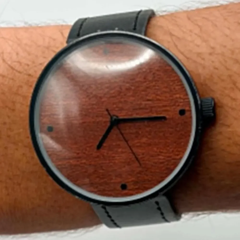 Black & Brown Wood Men's Watch